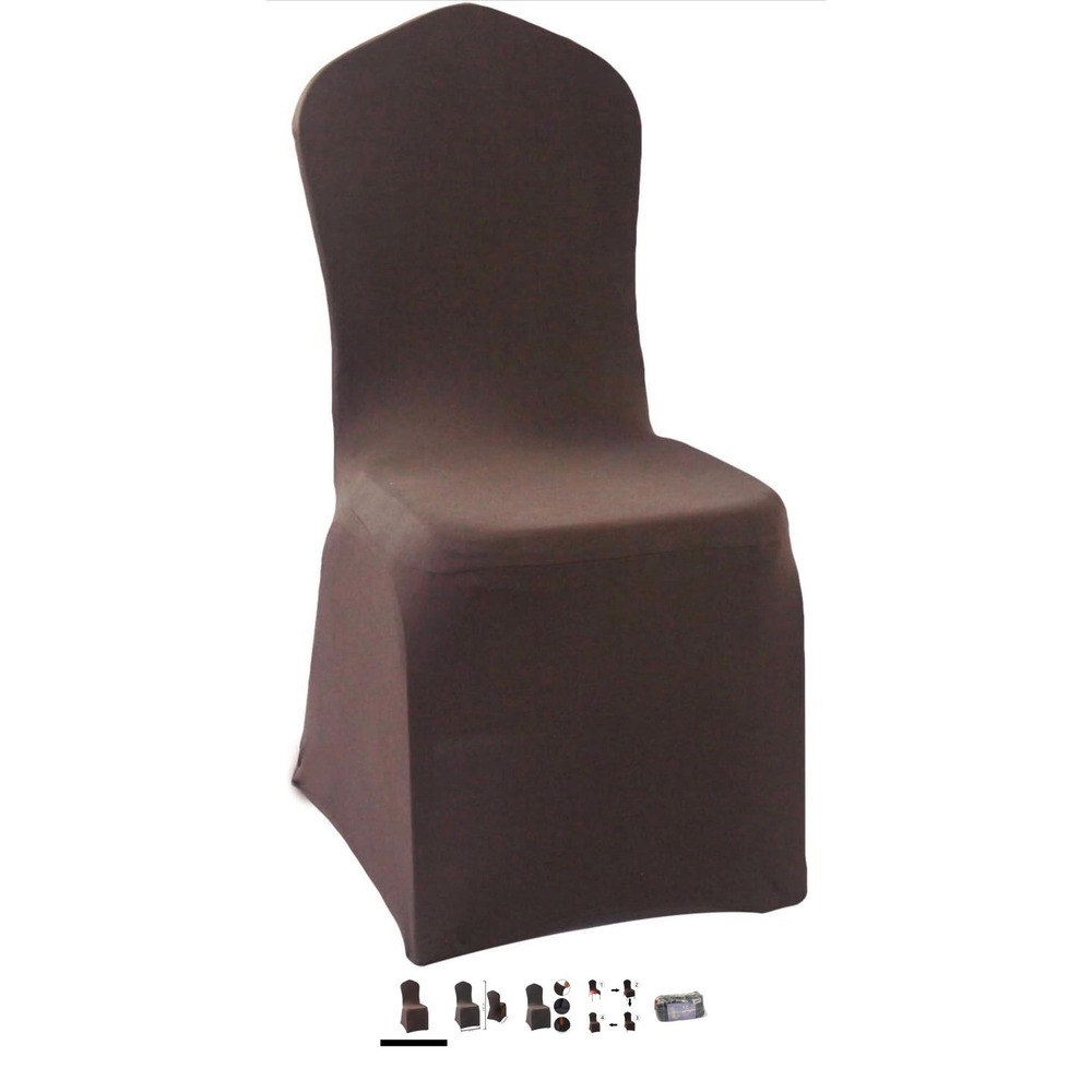 12 Pack Spandex Chair Covers‎ Banquet OS Brown New Stretch